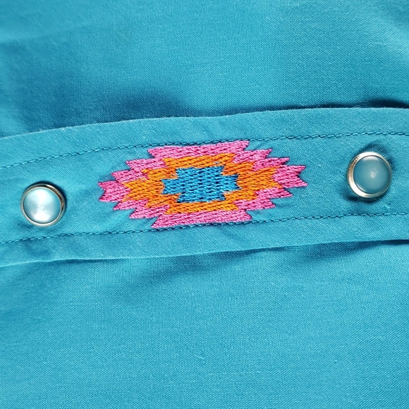 Vintage ELY Country Charmers Womens  Size Large Snap Button Western Aztec - Picture 3 of 13